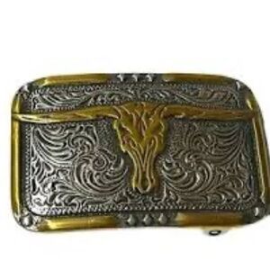 Crumrine 1 Gold and Silver Western Belt Buckle one more just Silver .